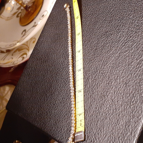 14K OVER STERLING CZ TENNIS BRACELET 7.5" - Picture 3 of 6